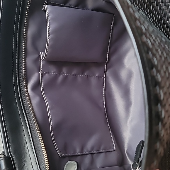 Coach Park Woven Shoulder Bag Tote Handbag Black Gray F31285 - Picture 8 of 17